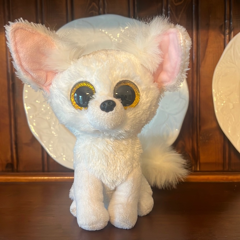 Phoenix Fox – Beanie Boos Stuffed Animal,white , 6 inches